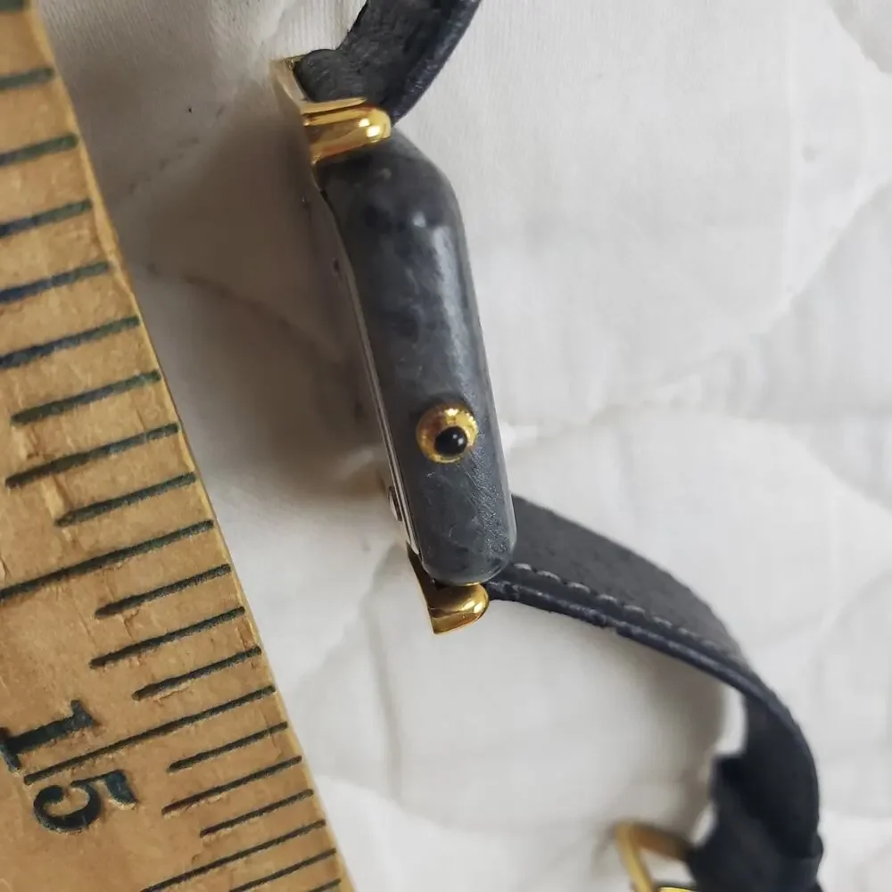Y2K Vintage Unique Himalayan Marble 14KE Women's Watch Gray/Black New Battery